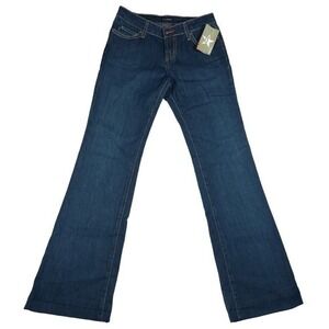 Bluejeanious Womens Flare Jeans Size 26 Y2K Low Rise Embroidered Denim